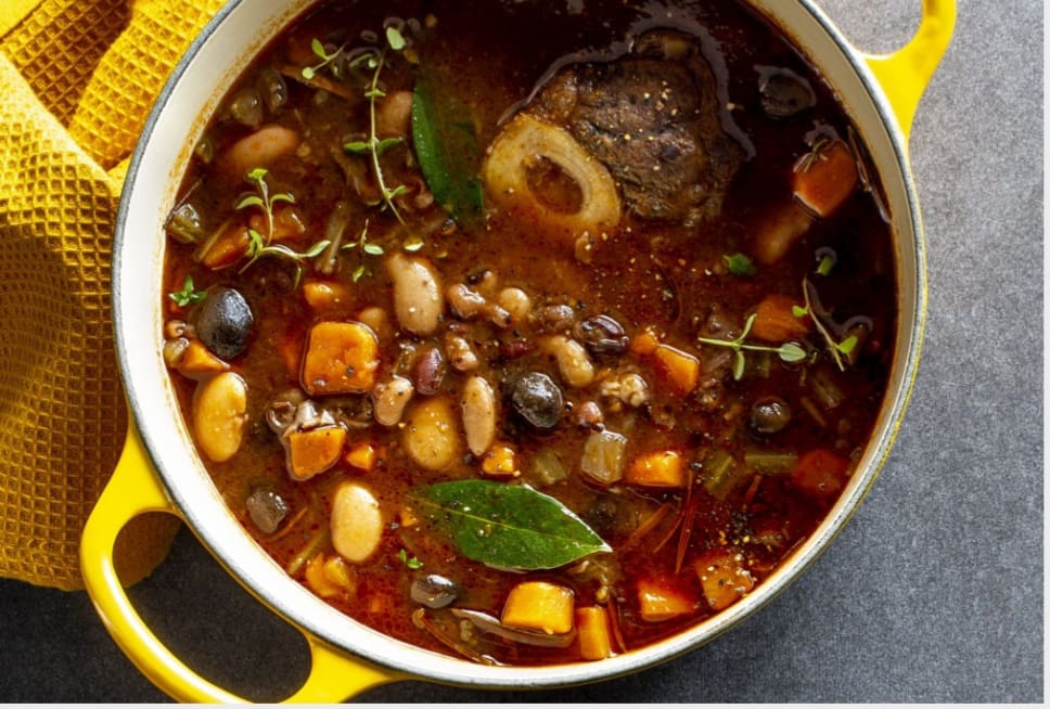 Delicious beef and bean slow-cooker soup