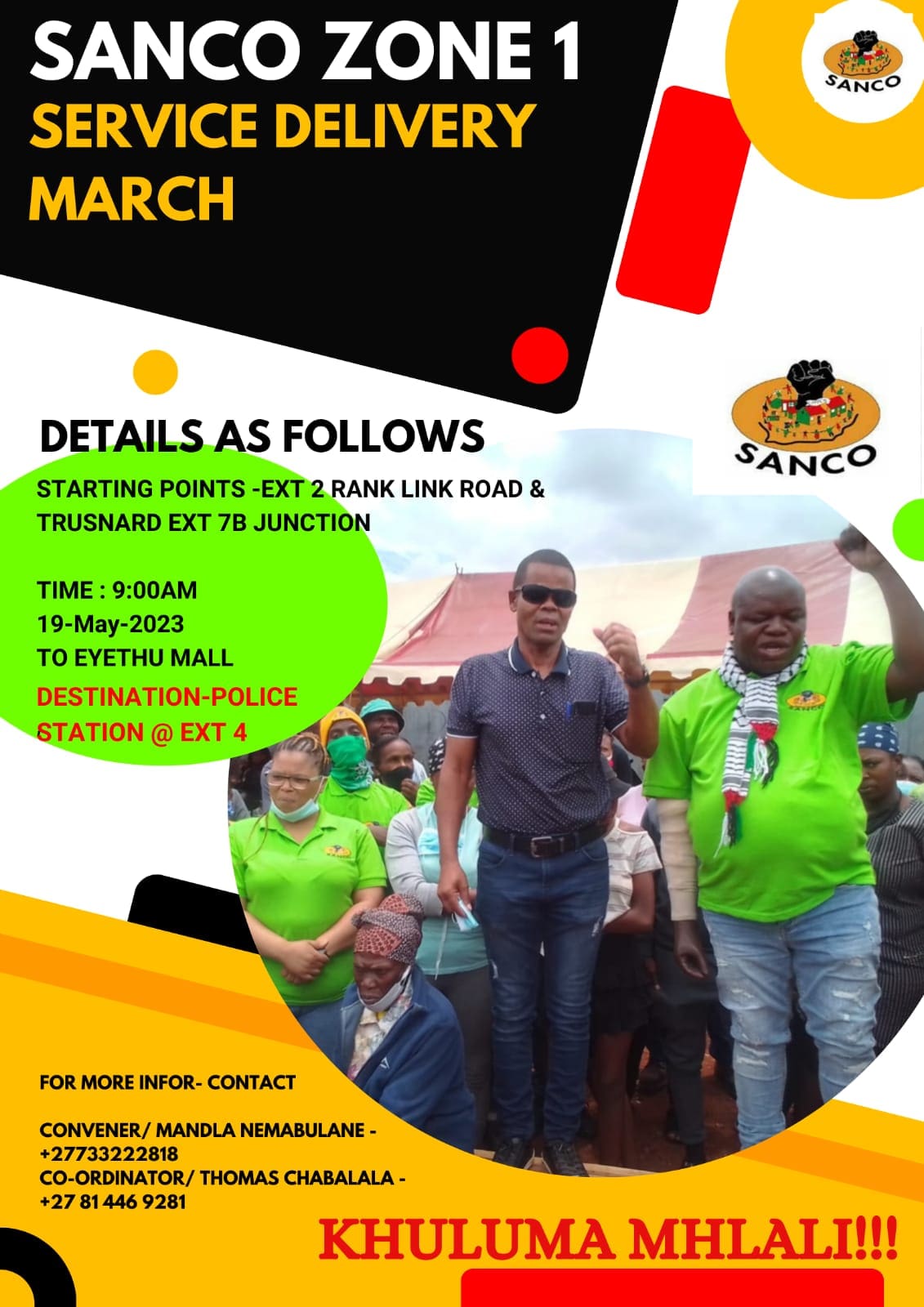 SANCO Orange Farm to protest for services on Friday