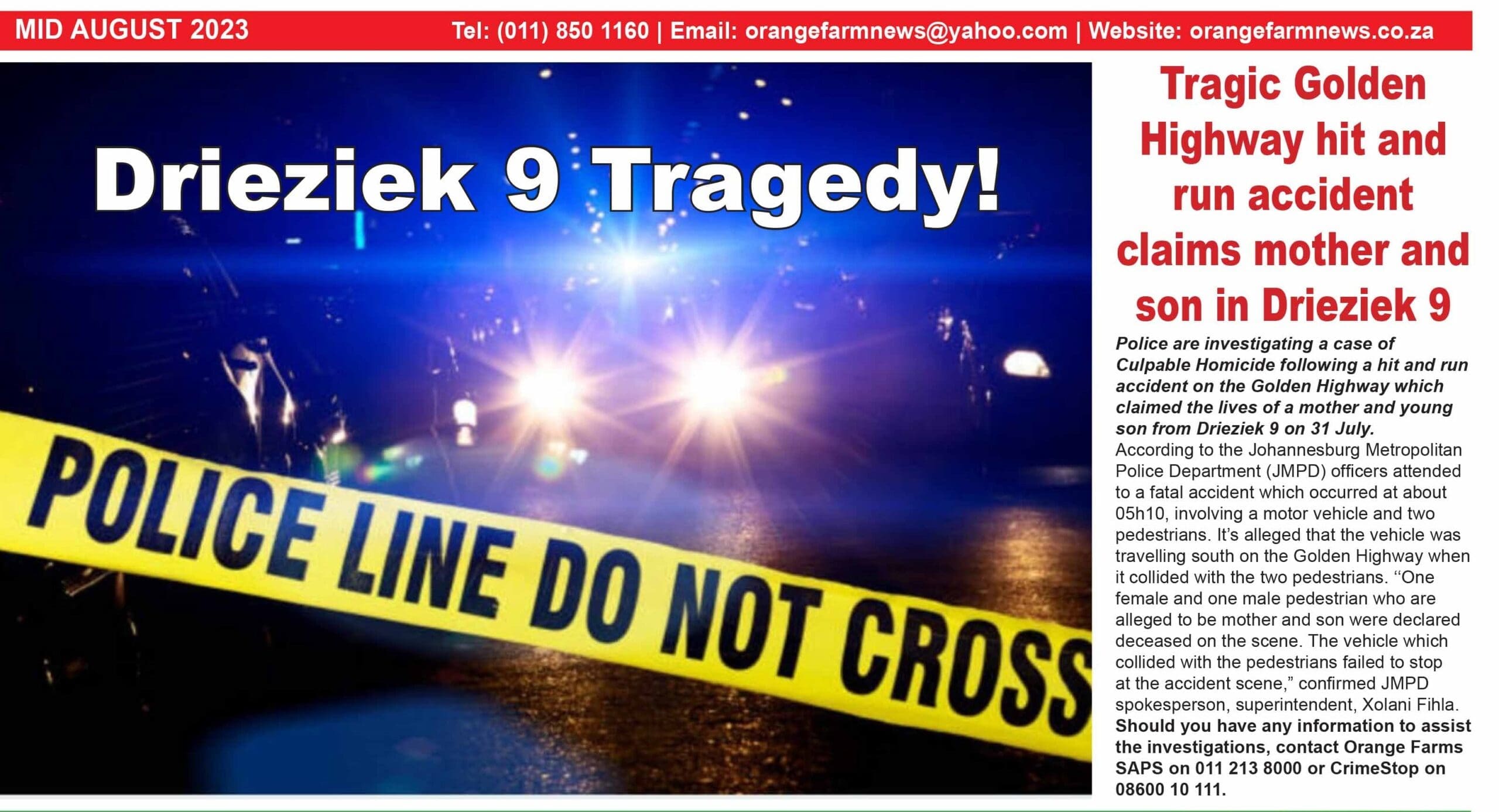 Current Issue: Orange Farm News Mid August 2023