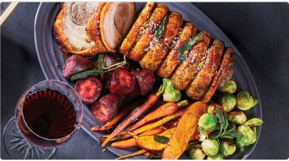 Friday recipe: Air fryer pork belly with roasted veg