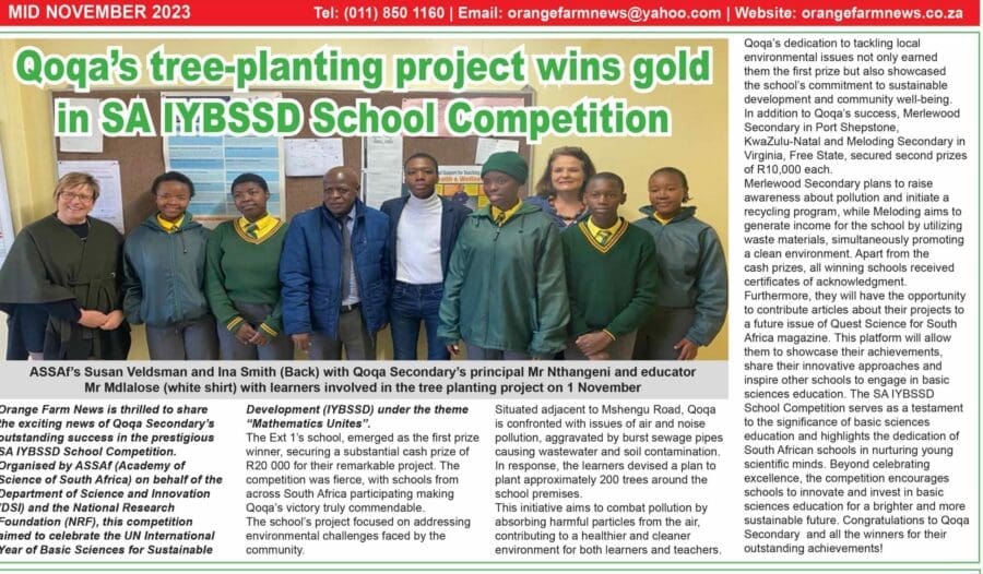 Current Issue: Orange Farm News Mid November