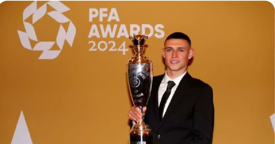 Man City’s Phil Foden voted PFA player of the year for last season’s heroics