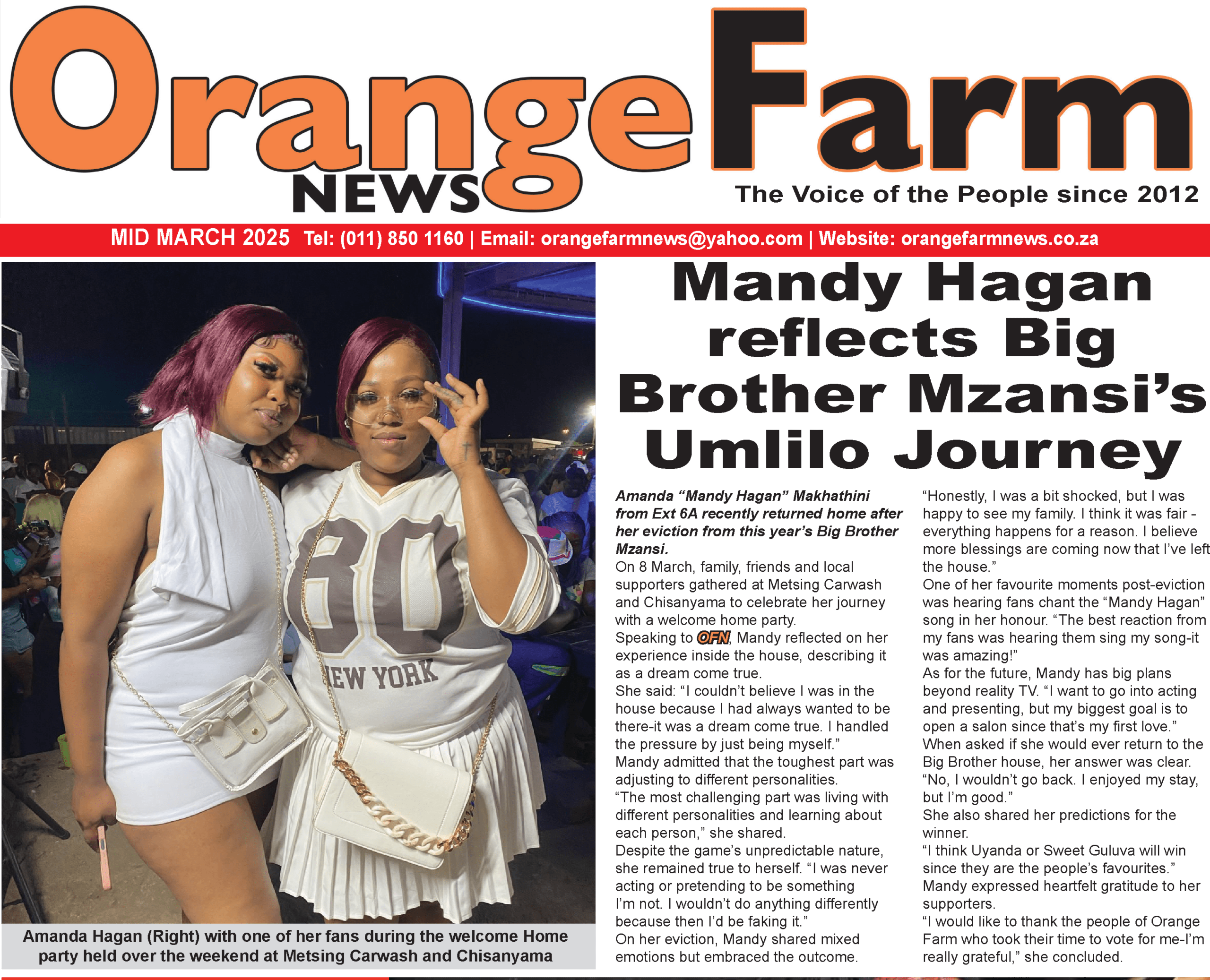 Orange Farm News Mid March 2025