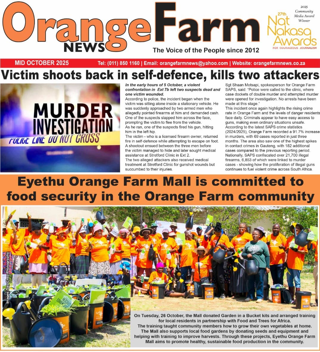 Orange Farm News – Mid-October Edition