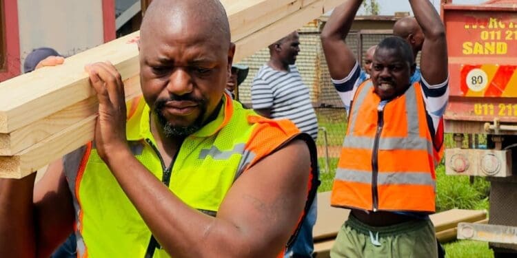 Community rallies to assist Drieziek resident with RDP house roof installation